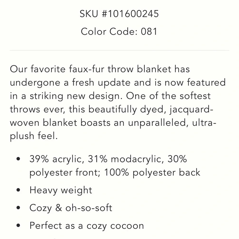 Anthropology Seren Floral Jacquard Faux Fur Throw Blanket - Picture 8 of 10